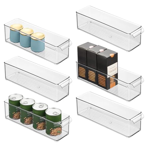 iDesign Stackable Fridge Storage Bin with Handle, Set of 6, Clear - style: Pack of 6