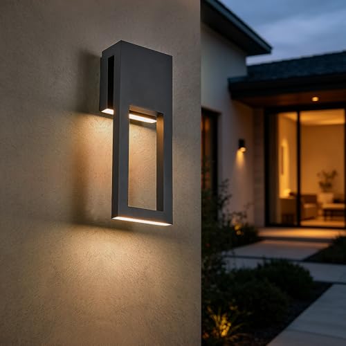 Outdoor Wall Sconce with Photocell Sensor, Dusk to Dawn Outdoor Lighting for Patio Garage & Front Door, Durable Waterproof Exterior Lighting Fixture, Black Outside Light Fixture 1 Pack - color: 1Pack Textured Black(with Photocell)