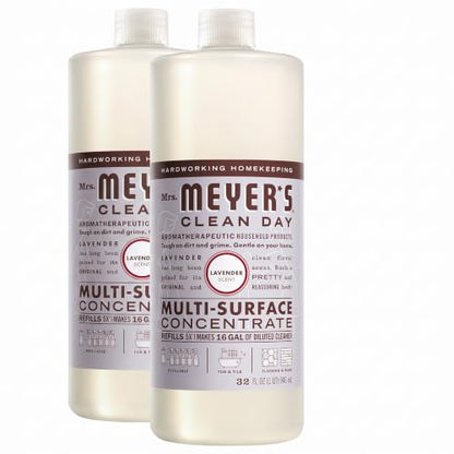 MRS. MEYER'S CLEAN DAY Multi-Surface Cleaner Concentrate, Use to Clean Floors, Tile, Counters, Lavender, 32 fl. oz (Pack of 2) - size: 32 Fl Oz (Pack of 2)