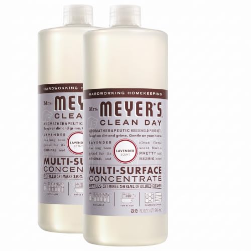 MRS. MEYER'S CLEAN DAY Multi-Surface Cleaner Concentrate, Use to Clean Floors, Tile, Counters, Lavender, 32 fl. oz (Pack of 2) - size: 32 Fl Oz (Pack of 2)
