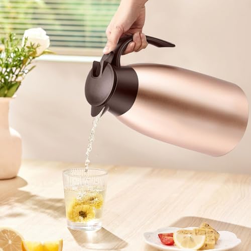 68oz Coffee Carafe Insulated, Airpot Thermal Coffee Carafes for Keeping Hot - color: Champagne Gold