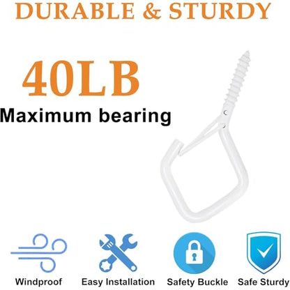 32 Pcs 2.36IN Ceiling Hooks with Safety Buckle for Plants - color: White, size: 32Pcs