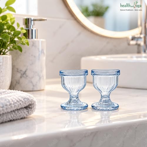 ChillEyes Transparent Eye Wash Cups for Effective Eye Cleansing - with Storage Container - Eye Shaped Rim, Snug Fit (2 Pcs.)