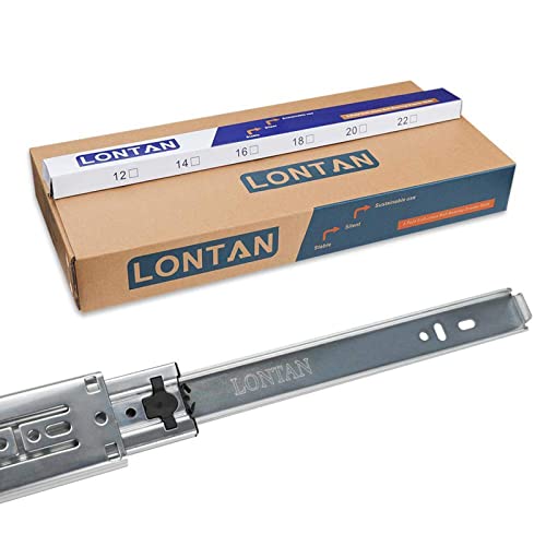 LONTAN 1 Pair Soft Close Drawer Slides 20 Inch Heavy Duty Cabinet Rails - color: Silver-Soft Close, size: 20 Inch - Drawer Slide
