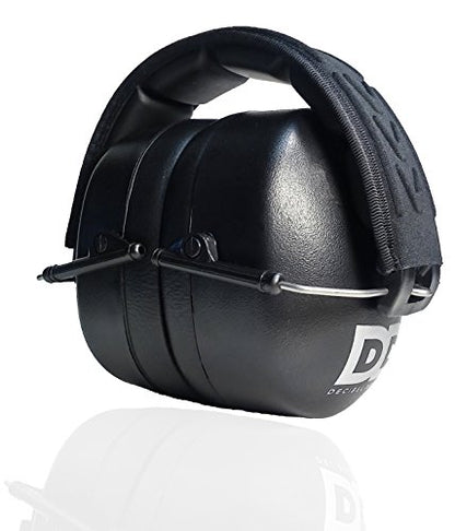 DECIBEL DEFENSE Ear Protection, 37 dB NRR Ear Muffs (BLACK) - color: Black, size: Regular