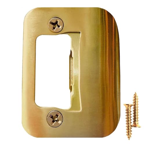 Gator Door Strike Plate 2-1/4" Latch Restorer, Bright Brass, 1-Pack - color: Bright Brass