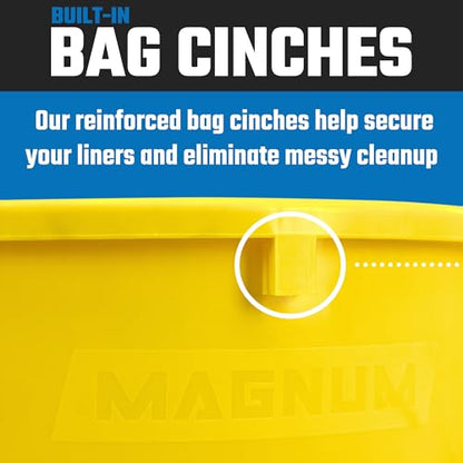 Magnum 55 Gallon Trash Can, High-Vis Yellow, Construction Grade, Heavy Duty Plastic, Jobsite Ready for Handling and Holding Garbage CMTC-C000-55Y05 (5 Pack) - color: Yellow, size: 55 Gallon, style: Can Only