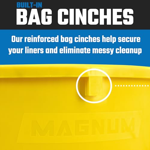 Magnum 55 Gallon Trash Can, High-Vis Yellow, Construction Grade, Heavy Duty Plastic, Jobsite Ready for Handling and Holding Garbage CMTC-C000-55Y05 (5 Pack) - color: Yellow, size: 55 Gallon, style: Can Only