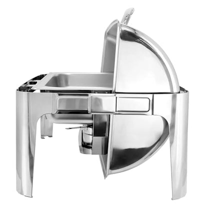 MegaChef 9.5 Quart Oblong Roll Top Stainless Steel Professional Kitchen Chafing Dish/Food Warmer/Buffet Server Serving Trays for Entertaining, Catering, Large Gatherings (9.5 Quart) - size: 9.5 Quart