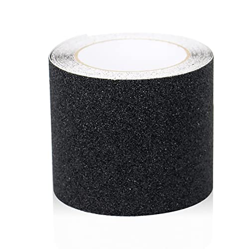 BOMEI PACK Black 4 Inch Wide Anti Slip Traction Tape, 4 Inch x 16.5 Feet - Best Grip, Friction, Abrasive Adhesive for Stairs, Tread Step, Indoor, Outdoor - color: Black