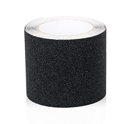 BOMEI PACK Black 4 Inch Wide Anti Slip Traction Tape, 4 Inch x 16.5 Feet - Best Grip, Friction, Abrasive Adhesive for Stairs, Tread Step, Indoor, Outdoor - color: Black