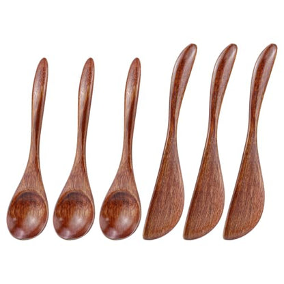 6Pcs Wooden Butter Knife Set, Solid Wood Butter Spreaders Spatulas