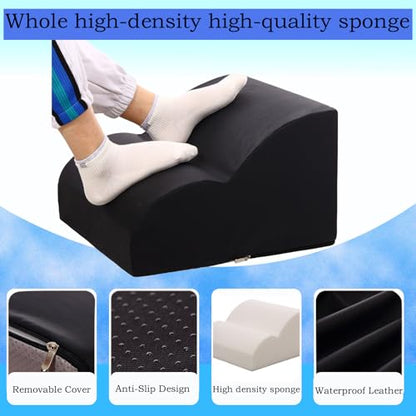 Foot Rest for Under Desk at Work.Multifunctional 3-Tier Foot Stool - color: Standard-black