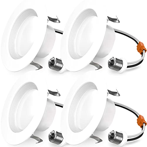 Sunco 4 Pack 4 Inch Retrofit LED Recessed Light, 11W=60W, 5000K Daylight - size: 4 inches