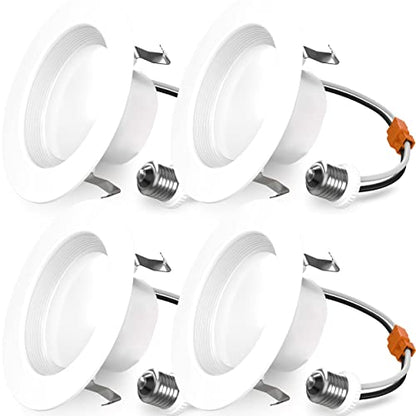 Sunco 4 Pack 4 Inch Retrofit LED Recessed Light, 11W=60W, 5000K Daylight - size: 4 inches