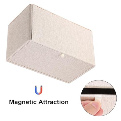 Sumnacon Large Tissue Box Cover Rectangle,Magnetic Bottom Tissue Box Holder - color: Beige With Rose Gold Trim, size: Large