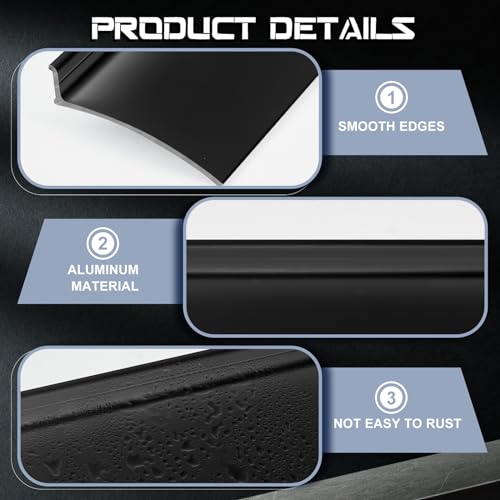 Hicarer 2 Pcs 40 Inch Door Drip Cap Aluminum Rain Guard, Black - color: Black, size: 40 Inch