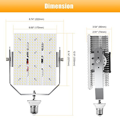 12 Pack LED Retrofit Kit for Parking Lot Light, 240W 34800LM 200-480V ETL Commercial LED Shoebox Light, 5000K E39 Mogul Base LED Shoebox Retrofit Kit for Outdoor Flood Light, Tennis Court