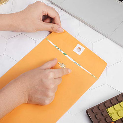Frienda 50 Pcs 4 Sizes Clasp Envelopes Kraft Clasp Envelope, Yellow - color: Yellow, size: 6 x 9 In, 9 x 12 In, 10 x 13 In, 12 x 15.5 In