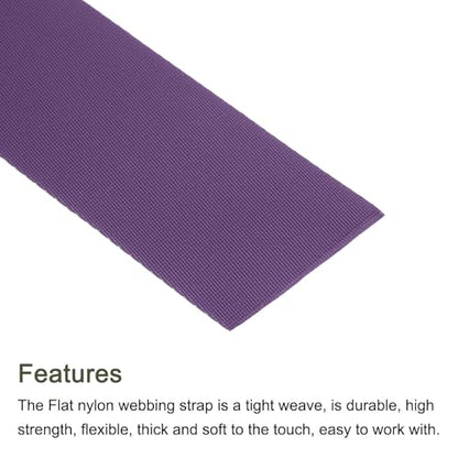 MECCANIXITY Flat Nylon Webbing Strap 2 Inch 10 Yards Bean Purple - color: Bean Purple, size: 2 Inch x 10 Yards