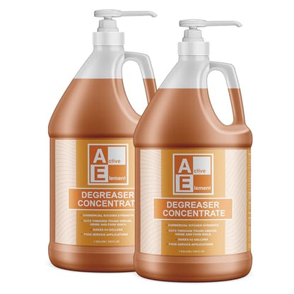 Degreaser Concentrate - Heavy Duty - Makes 128 Gallons of Cleaner- Commercial Kitchen Strength - Removes Tough Grease, Grime and Food Soils - Restaurant Floor Degreaser - size: 1 Gallon (Pack of 2)