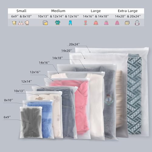 14x18 Inch Packaging Bags for Clothes 50Pcs No Vent Holes - size: 50Pcs-14x18 Inch(Large)