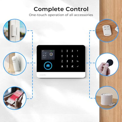 Home Security Systems for House,16Piece Instant App Alerts Alarm System - color: Black & Blue