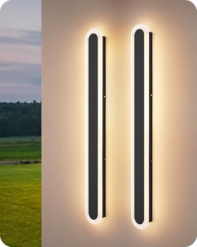 EDISHINE Upgraded 39.4" LED Outdoor Wall Light, Modern Outside Sconce Light - size: 39.4