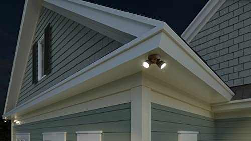 Lithonia Lighting HomeGuard 2-Light LED Outdoor Flood Lights, 3-In-1 CCT - color: Dark Bronze, size: 2-Light, style: 1800-2750 Lumens