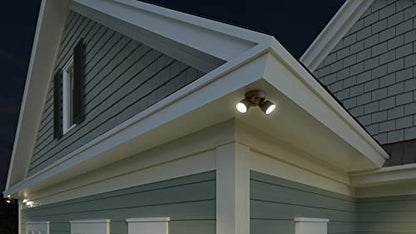 Lithonia Lighting HomeGuard 2-Light LED Outdoor Flood Lights, 3-In-1 CCT - color: Dark Bronze, size: 2-Light, style: 1800-2750 Lumens