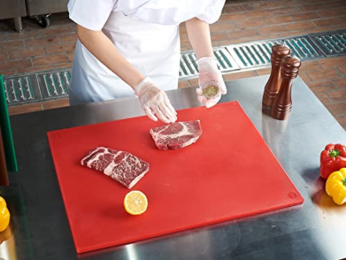 CURTA Cutting Boards for Kitchen, 24" x 18" x 0.5" Red Color Coded Plastic Chopping Board with Anti Slip Surface Dishwasher Safe - color: Red, size: 24"L x 18"W