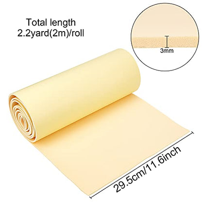 BENECREAT 3mm Thick Beige Self-Adhesive EVA Foam Roll 78.7x11.8 Inch for Furniture Protecting, Gap Filling, Costumes and Other Craft Project - color: Beige - 3mm Thick, size: 3mm Thick