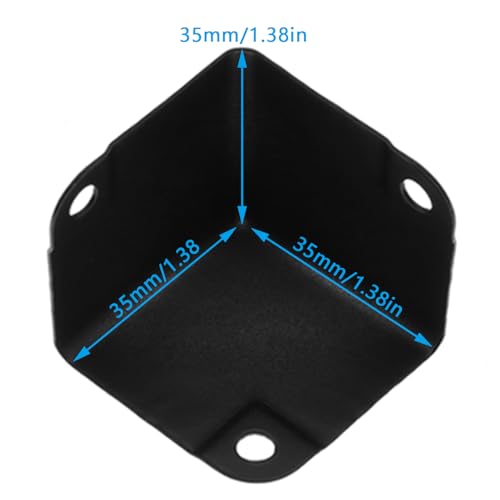 16PCS Metal Corner Protector Air Case Cover Guard Hardware Accessories Board Packaging Corners for Toolboxes Cabinets Furniture Black