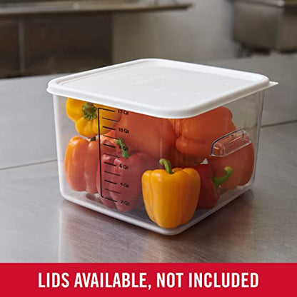 Rubbermaid Commercial Products Square Food Container, 12-Quart, Clear - size: 12 Qt., style: Container