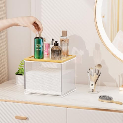 VITVITI Drawer Disposable Face Towel Holder Box, Acrylic Storage, Clear - color: Clear 2