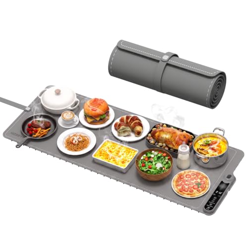 Warming Mat for Food, 39"x15", 7 Heat Levels, 8-Hour Timer, Fast Heat - size: 39“x15”
