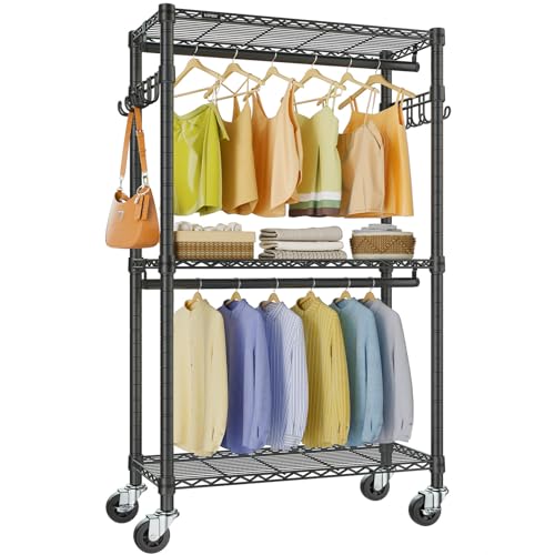 VIPEK R2 Mini Rolling Clothes Rack Portable Closet for Hanging Clothes - color: Black, size: R2 Mini