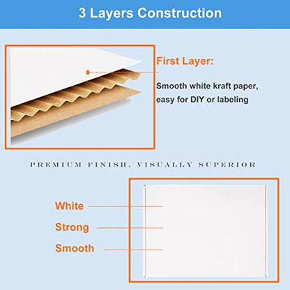 Wowxyz Shipping Boxes 9x6x4 inches 25 Pack White Corrugated Cardboard Mailing Box for Small Business - Literature Mailer Mail Packaging Supplies - size: 9x6x4"