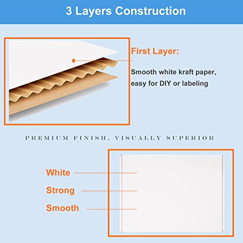 Wowxyz 14x14x2 Inches Shipping Boxes 25 Pack Corrugated Cardboard White Box - size: 14x14x2"