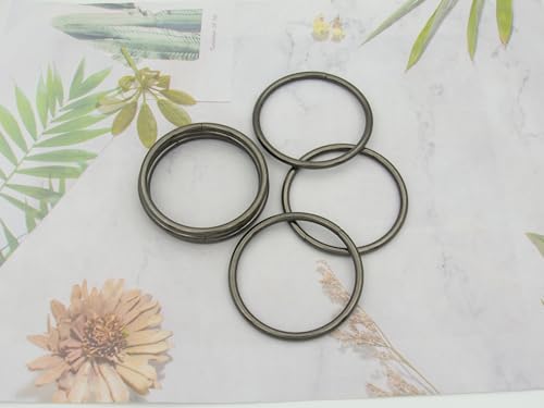 40pcs 4 Sizes O Rings Welded Strong Metal Heavy Duty Round Ring for Pet Collars Buckle Belts Strap Webbing Sewing - color: 2"(50mm) Gun Black 6pcs