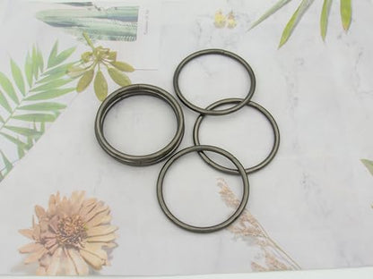 40pcs 4 Sizes O Rings Welded Strong Metal Heavy Duty Round Ring for Pet Collars Buckle Belts Strap Webbing Sewing - color: 2"(50mm) Gun Black 6pcs