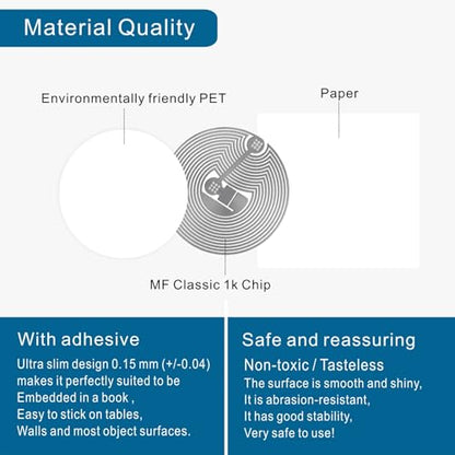1000 pcs MF Classic 1k NFC Tag Stickers 13.56mhz RFID Sticker iso 14443a RFID Sticker MF 1k S50 RFID Self-Adhesive 1 inch Round - size: 1000pcs