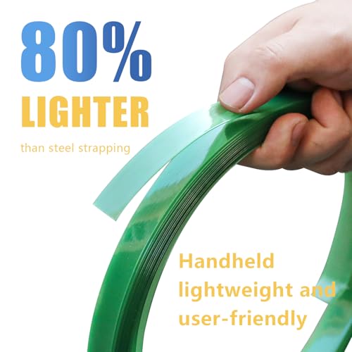 5/8" x.034 x3800ft Polyester (PET) Strapping Roll of 16"x6" Core Size 1450lbs Break Strength Green - size: 5/8"x3800'