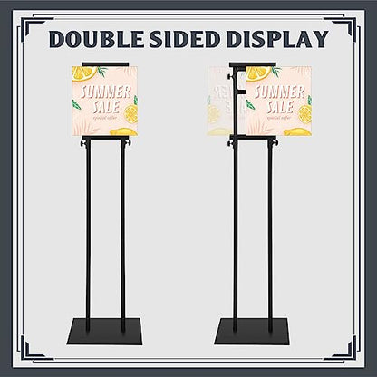 Honoson 5 Pcs Poster Stands for Display Heavy Duty Sign Holder, Black - color: Black