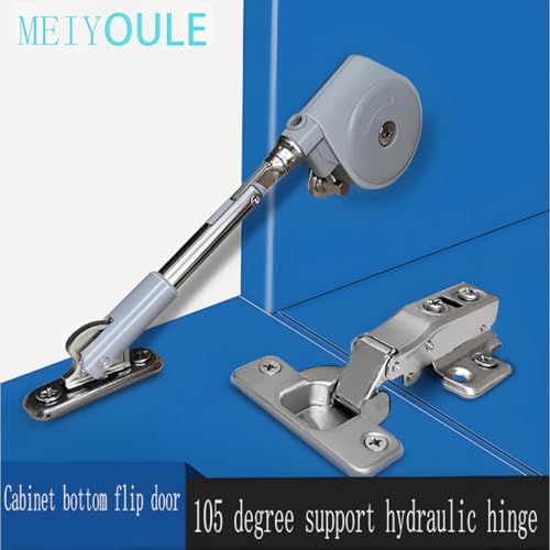 Front Desk Soft Open Hinges Pull Down, 105 ° Pull Down Support Hinge, Slowly Lay Flat and Unfold downwards, Meiyoule Soft Close Hinge Used for Cabinet Door Downward Opening (2-piece Set)
