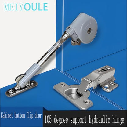 Front Desk Soft Open Hinges Pull Down, 105 ° Pull Down Support Hinge, Slowly Lay Flat and Unfold downwards, Meiyoule Soft Close Hinge Used for Cabinet Door Downward Opening (2-piece Set)