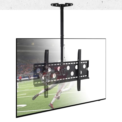Mount-It! Ceiling TV Mount for 42–98 Inch TVs – Full Motion Swivel, Tilt & Height Adjustable Bracket, 220 lb Heavy-Duty Capacity, VESA 800x450, Sloped Ceilings & Corners – Home & Commercial Use - size: Large Single