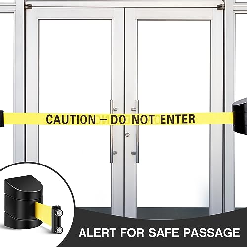 Barydat 1 Pcs 16.4 ft Retractable Barrier, Caution Do Not Enter, Black - color: Black, size: Caution Do Not Enter