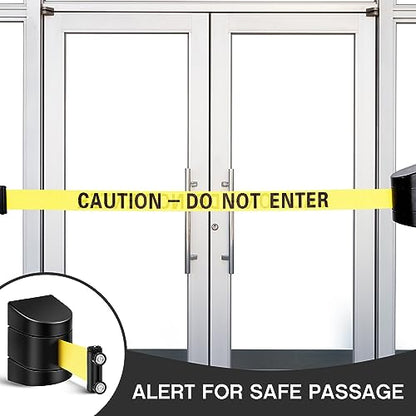 Barydat 1 Pcs 16.4 ft Retractable Barrier, Caution Do Not Enter, Black - color: Black, size: Caution Do Not Enter