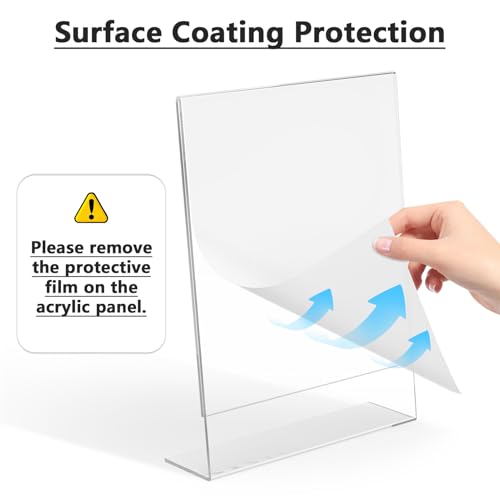 MaxGear Acrylic Sign Holder, 8.5 x 11 L-Shape Plastic Display Stand, 3 Pack